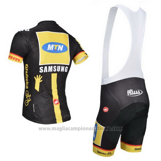 2014 Abbigliamento Ciclismo Mtn Nero e Giallo Manica Corta e Salopette